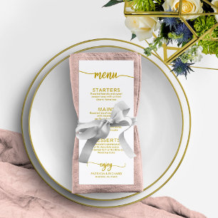 Weekend Wedding Schedule Elegant Gold Calligraphy Invitation