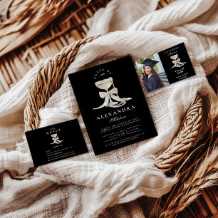 Elegant Coquette Pearl Graduation RSVP Card