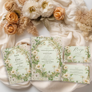 Marguerite Daisy Dusty Wedding Invitation