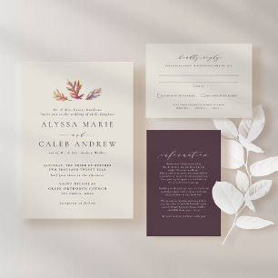 Fall leaves autumn wedding reception menu