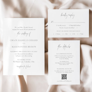 Chloe Grey Elegant Wedding Invitation