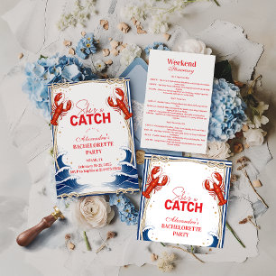 Preppy Lobster Seaside Bachelorette Party Classic Round Sticker