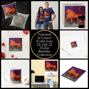 Leo Lion Zodiac Sign Horoscope Birthday Party Invitation
