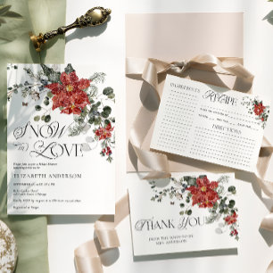 Snow In Love Evergreen Bridal Shower Invitation