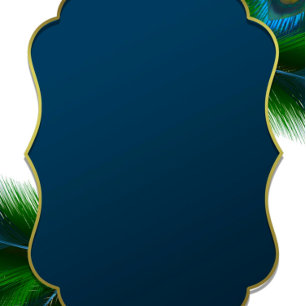 Elegant Peacock Feathers and Gold Couples Shower Invitation