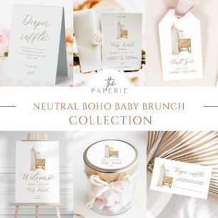 Neutral Boho Baby Brunch Invitation