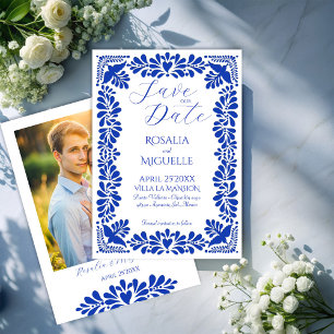 Talavera azulejo blue vintage Mexican wedding