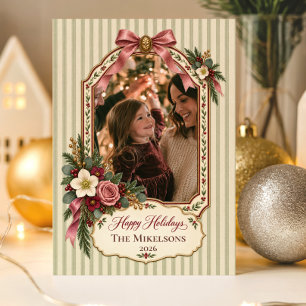 Coquette Heirloom Botanical Christmas Invitation