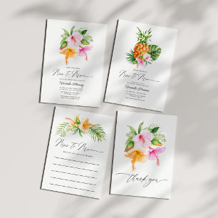 Tropical Miss to Mrs Bridal Shower Thank You Card