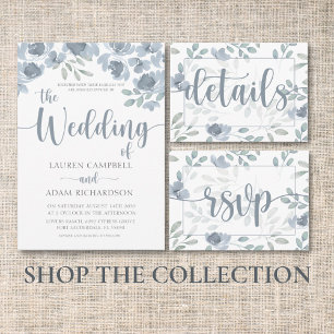 Rustic Foliage watercolor Pattern Wedding All In One Invitation