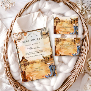 Wild West Cowboy Baby Shower Invitation