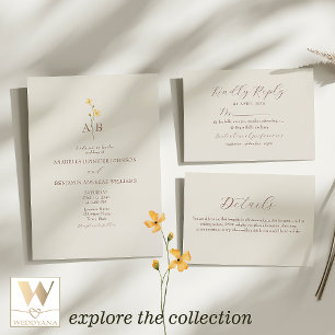 Vintage Chic Wildflower Wedding Invitation