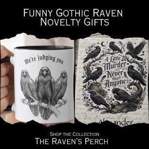 Raven Caw-Fee Gothic Bird Art Office Gift Mug