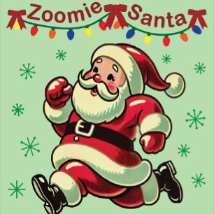 Zoomie Santa Christmas Square Sticker
