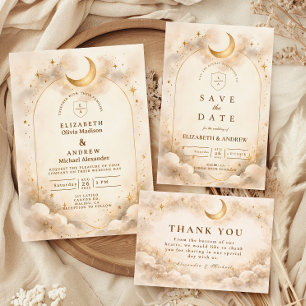 Timeless Celestial Romance Wedding Invitation