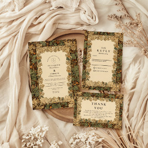 Elegant Woodland Botanical Wedding Invitation