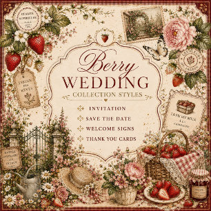 Enchanted cottagecore berry garden Wedding Invitation