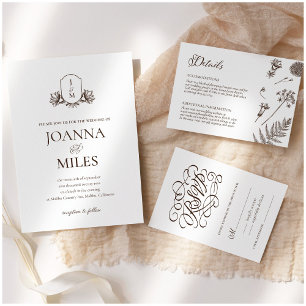 Elegant Calligraphy Neutral Tone Save the Date Invitation