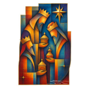 Geometric Magi - Three Wise Men Christmas Star Art Tissue Paper