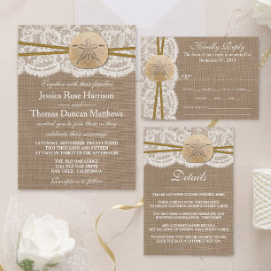The Rustic Sand Dollar Collection Save The Date Announcement Postcard