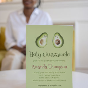 Holy Guacamole Avocado Diaper Raffle Baby Shower Business Card