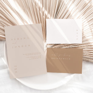 Elegant Minimalist Ivory Taupe Wedding Invitation