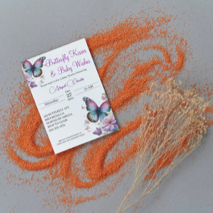 Butterfly kisses & baby Wishes Paper Plate