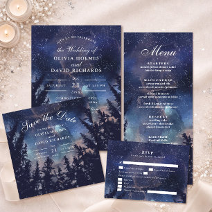 Starry Night Celestial Wedding Address Label