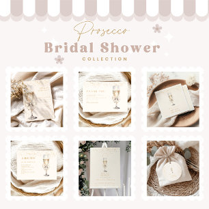 Bow Pearls And Prosecco Bridal Shower Recipe Enclosure Card