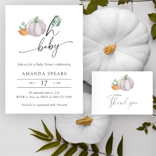 White pumpkin - Baby Trivia   Baby Shower Game