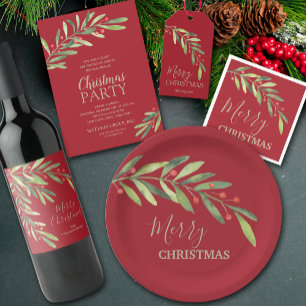 Holly and Berries Christmas Photo Holiday Card