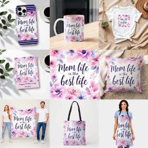 Mum Life Is The Best Life   Watercolor Floral Mum Tote Bag