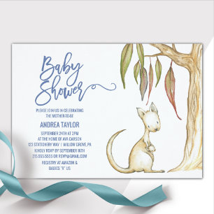 Australian Animals   Kangaroo & Joey Baby Sprinkle Invitation
