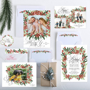 Enchanted Evergreen Elegance Christmas Wrap Around Label