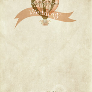 Vintage Hot Air Balloon Wedding Rehearsal Invitation