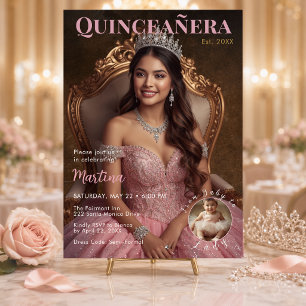 Pink Quinceañera Photo Backdrop From Baby to Lady Tapestry