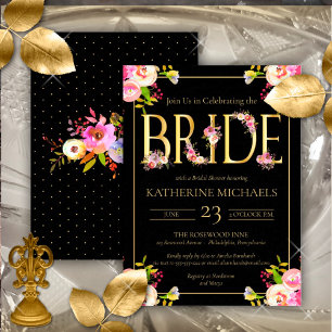 Brilliant Blooms Watercolor Wedding Tri-Fold Invitation