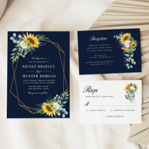 sunflower eucalyptus floral change the date postcard