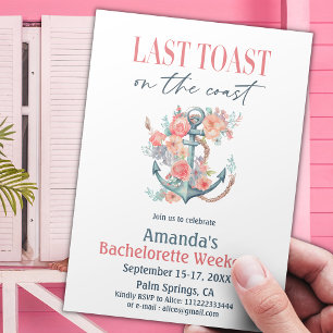 Last Toast Coastal Bachelorette Weedkend Decor Napkin