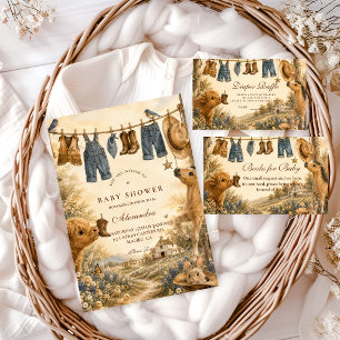 Whimsical Boy Western Boho Baby Shower Invitation