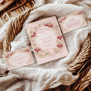 Vintage Cherry Botanical Garden Bridal Shower Invitation