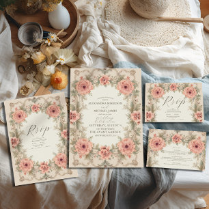 Flora Vintage Art Nouveau Wedding Invitation