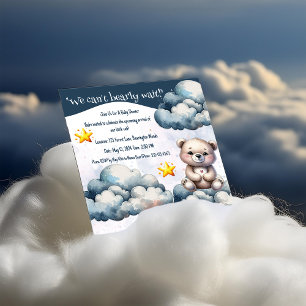 We Can Bearly Wait Teddy Bear Baby Shower Invitation