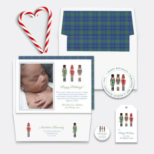Retro Holiday Black Nutcracker Red Green Blue Classic Round Sticker
