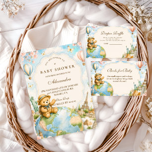 Whimsical Teddy Bear Travel Books for Baby Enclosure Card