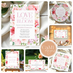 Love is in Bloom   Wild Garden Frame Bridal Shower Acrylic Invitations