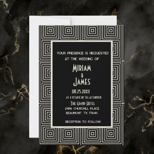 Black and White Art Deco Inspired Welcome Sign