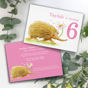 Nature walk picnics echidna 4th birthday invites