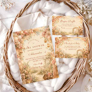 Elegant Pink Boho Diaper Raffle Enclosure Card
