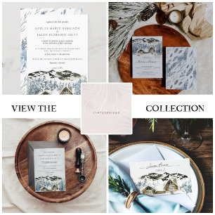 Rustic Winter Mountain Wedding Invitation